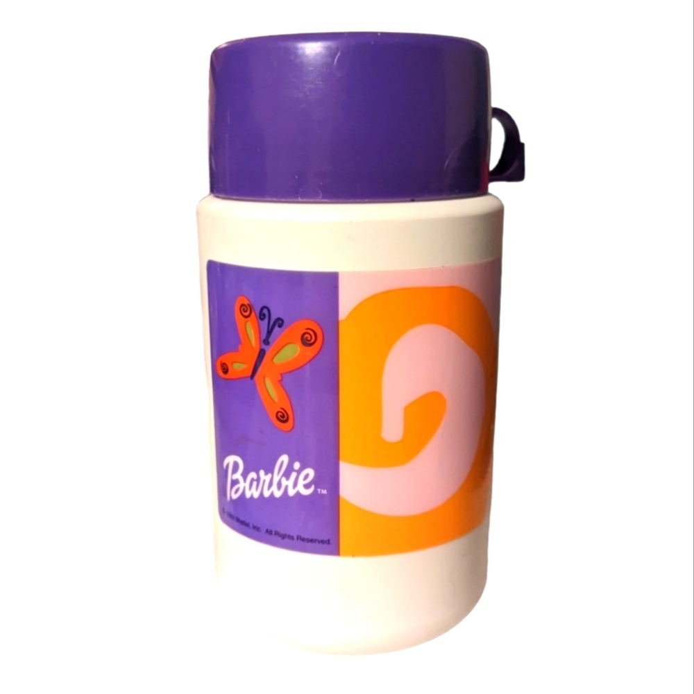 Y2K Barbie Lunch Box White And Purple Thermos 1999